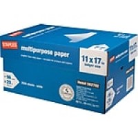 Staples® Multipurpose Paper, 20 Lb., 96 Bright, 11" x 17", White, 5-Ream Case (05032)